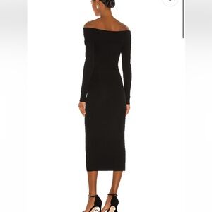 Bardot Off Shoulder Long Sleeve Knit Dress Black | S